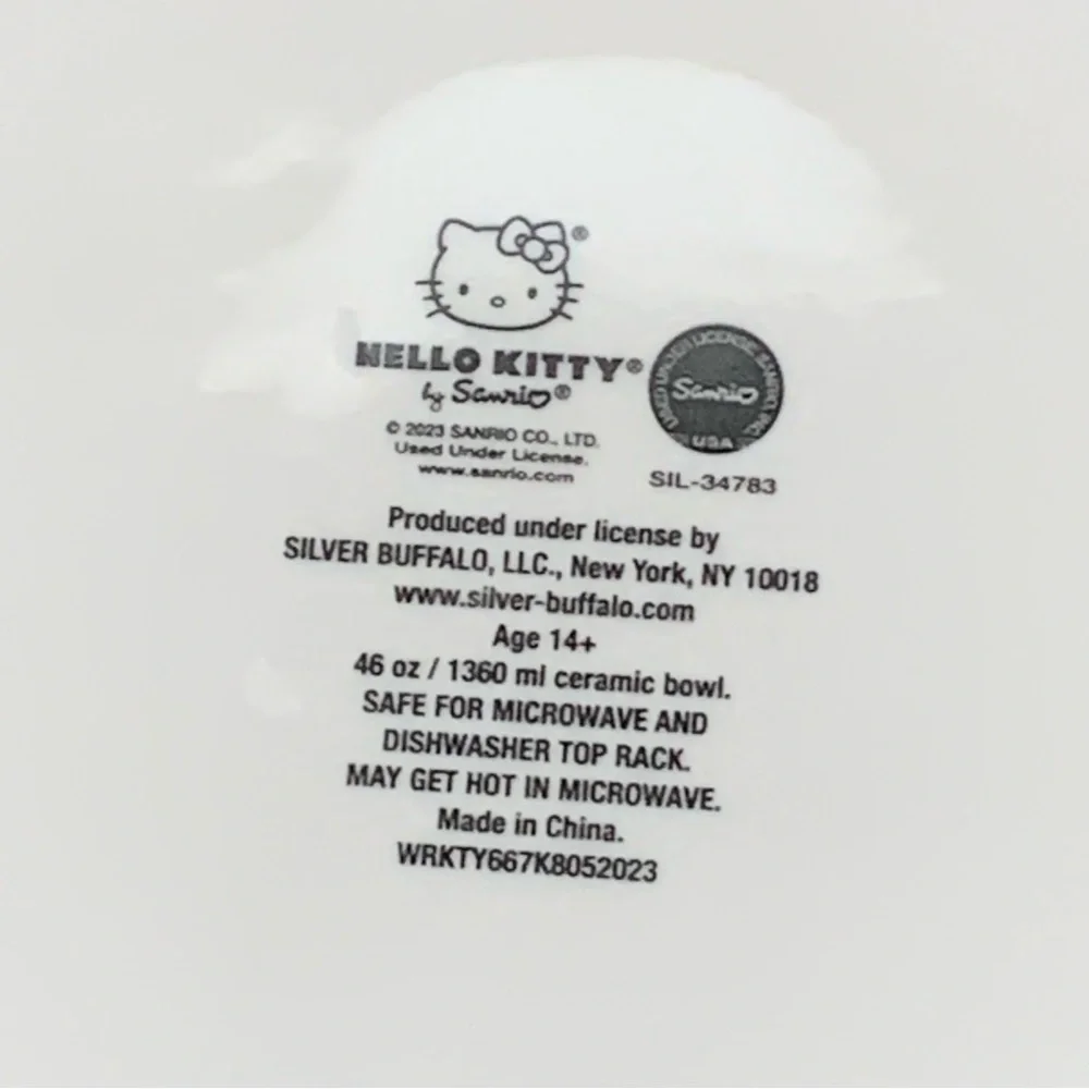 Hello Kitty Witch on Broom 46oz Ceramic Halloween Bowl - Stars Pumpkin Skull - Picture 9 of 9